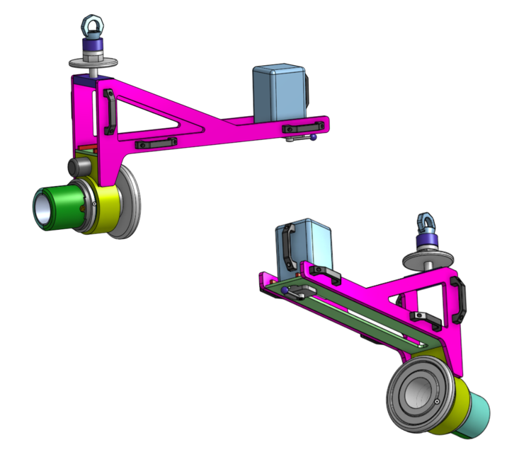 Technical representation of the PCCF tie-rod insertion tools, showing two views of the assembly.